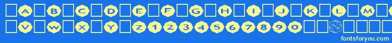 AlphashapesOctagons3 Font – Yellow Fonts on Blue Background