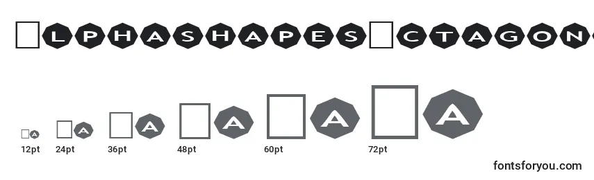 Größen der Schriftart AlphashapesOctagons3