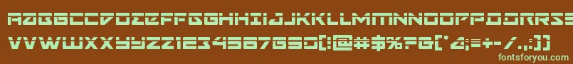 Navycadetlaser-fontti – vihreät fontit ruskealla taustalla
