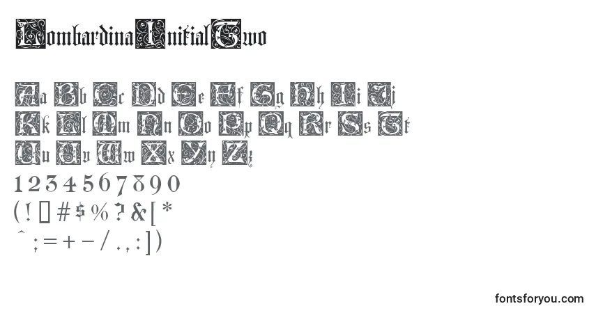 LombardinaInitialTwo-fontti – aakkoset, numerot, erikoismerkit