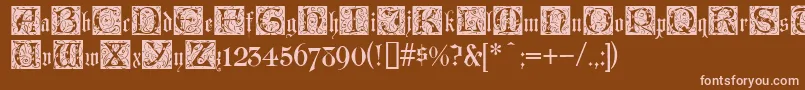 フォントLombardinaInitialTwo – 茶色の背景にピンクのフォント