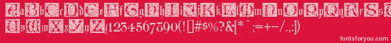 フォントLombardinaInitialTwo – 赤い背景にピンクのフォント