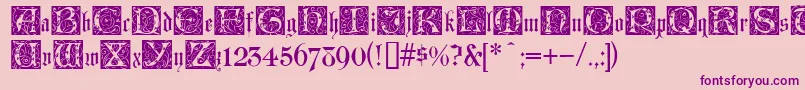 フォントLombardinaInitialTwo – ピンクの背景に紫のフォント