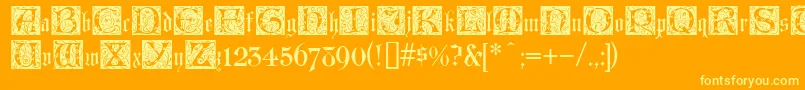 フォントLombardinaInitialTwo – オレンジの背景に黄色の文字