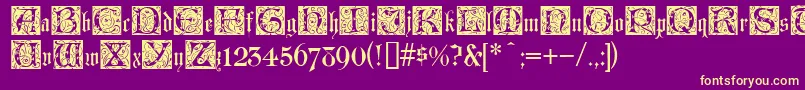 LombardinaInitialTwo Font – Yellow Fonts on Purple Background