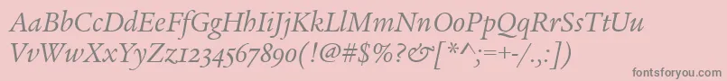 LegacySerifOsItcTtBookita Font – Gray Fonts on Pink Background
