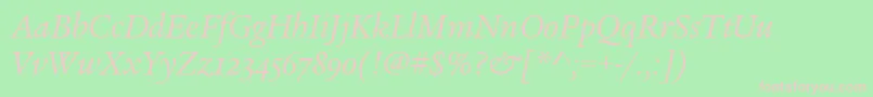 LegacySerifOsItcTtBookita Font – Pink Fonts on Green Background