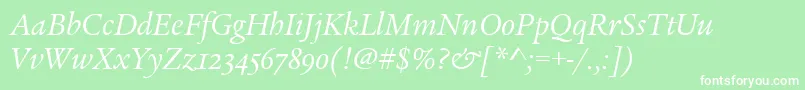 LegacySerifOsItcTtBookita Font – White Fonts on Green Background
