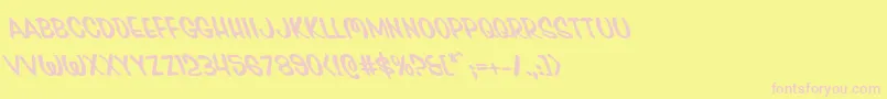 Pressdarlingleft Font – Pink Fonts on Yellow Background
