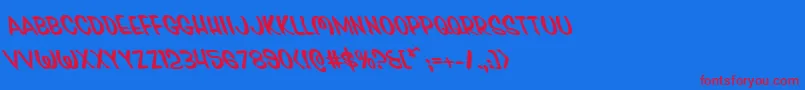 Pressdarlingleft Font – Red Fonts on Blue Background