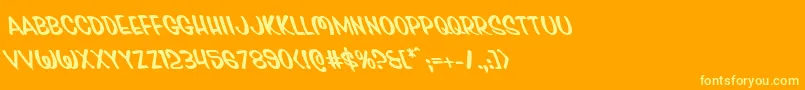 Pressdarlingleft Font – Yellow Fonts on Orange Background