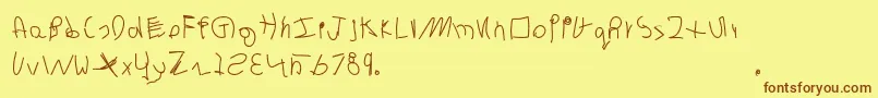 Шрифт Evan – коричневые шрифты на жёлтом фоне