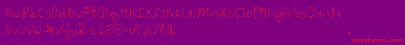 Evan Font – Red Fonts on Purple Background