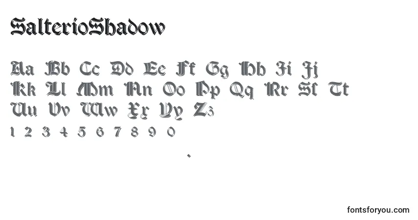 Schriftart SalterioShadow – Alphabet, Zahlen, spezielle Symbole