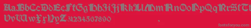 フォントSalterioShadow – 赤い背景に灰色の文字