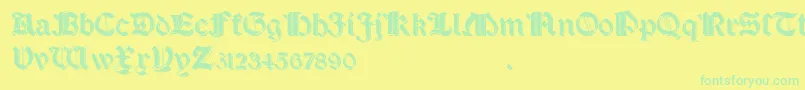 SalterioShadow Font – Green Fonts on Yellow Background