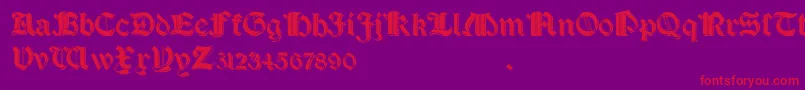 SalterioShadow-Schriftart – Rote Schriften auf violettem Hintergrund