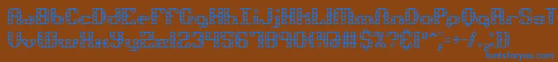 Brassknuckle Font – Blue Fonts on Brown Background