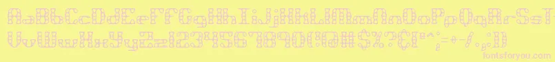 フォントBrassknuckle – ピンクのフォント、黄色の背景