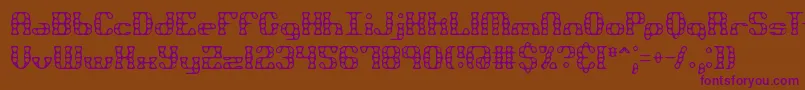 Brassknuckle Font – Purple Fonts on Brown Background