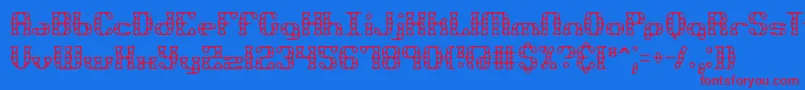 Brassknuckle Font – Red Fonts on Blue Background