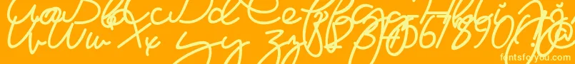 MaFille Font – Yellow Fonts on Orange Background