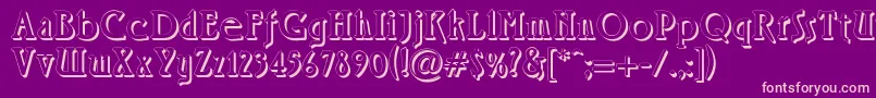 RossanoShadow-Schriftart – Rosa Schriften auf violettem Hintergrund