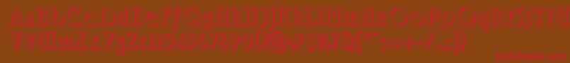 RossanoShadow Font – Red Fonts on Brown Background