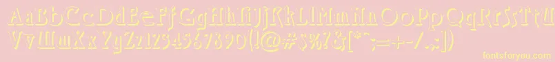 RossanoShadow Font – Yellow Fonts on Pink Background