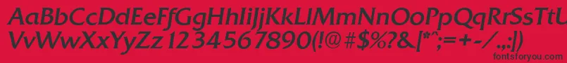 QuadratserialItalic Font – Black Fonts on Red Background