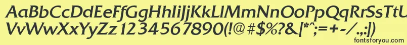 Czcionka QuadratserialItalic – czarne czcionki na żółtym tle