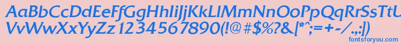 QuadratserialItalic Font – Blue Fonts on Pink Background