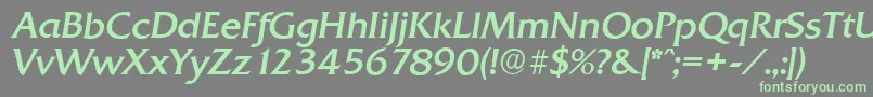 QuadratserialItalic Font – Green Fonts on Gray Background