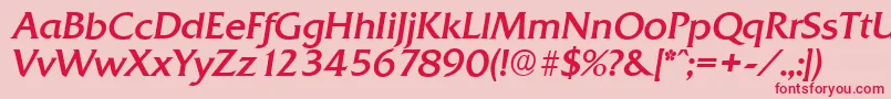 QuadratserialItalic Font – Red Fonts on Pink Background