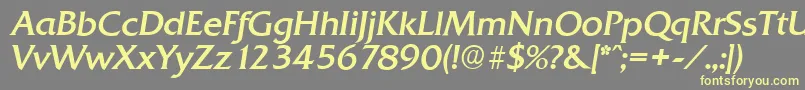 QuadratserialItalic Font – Yellow Fonts on Gray Background