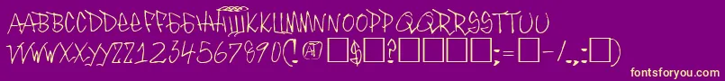 InthacityRegular Font – Yellow Fonts on Purple Background