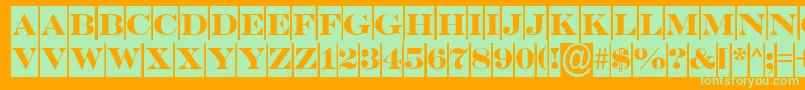 Шрифт ASerifertitulcm – зелёные шрифты на оранжевом фоне