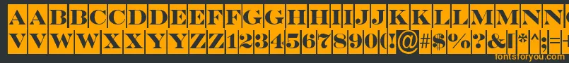 ASerifertitulcm-Schriftart – Orangefarbene Schriften auf schwarzem Hintergrund