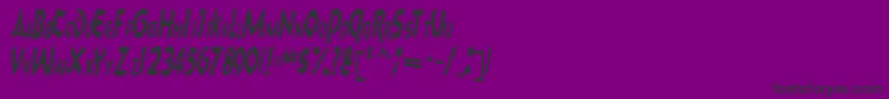 フォントCharktext116RegularTtcon – 紫の背景に黒い文字