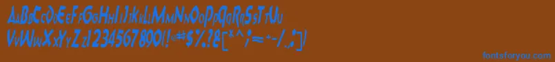 Charktext116RegularTtcon Font – Blue Fonts on Brown Background
