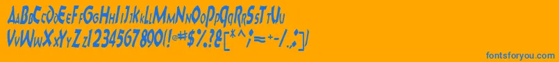 Charktext116RegularTtcon Font – Blue Fonts on Orange Background