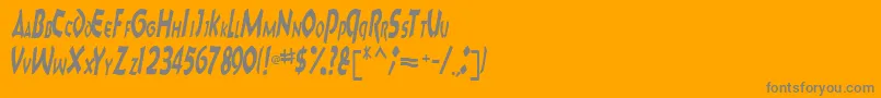 Charktext116RegularTtcon-Schriftart – Graue Schriften auf orangefarbenem Hintergrund