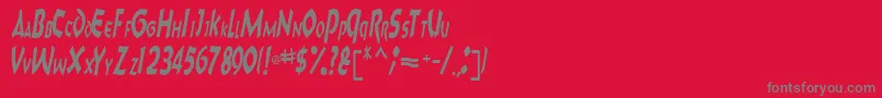 Charktext116RegularTtcon-Schriftart – Graue Schriften auf rotem Hintergrund