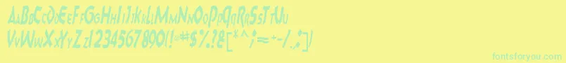 Charktext116RegularTtcon-Schriftart – Grüne Schriften auf gelbem Hintergrund
