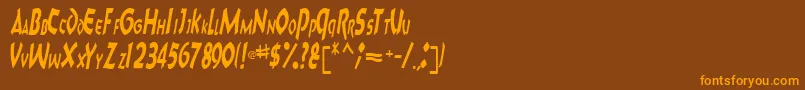 Charktext116RegularTtcon Font – Orange Fonts on Brown Background