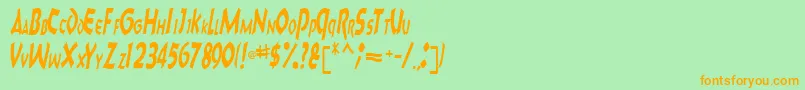 Charktext116RegularTtcon-fontti – oranssit fontit vihreällä taustalla