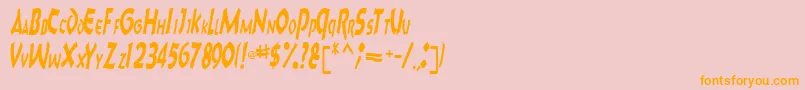 Charktext116RegularTtcon-Schriftart – Orangefarbene Schriften auf rosa Hintergrund