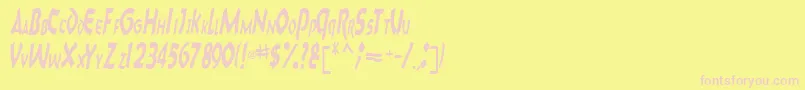 Charktext116RegularTtcon-fontti – vaaleanpunaiset fontit keltaisella taustalla