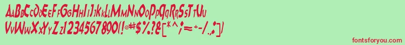 フォントCharktext116RegularTtcon – 赤い文字の緑の背景