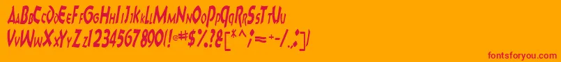 Fonte Charktext116RegularTtcon – fontes vermelhas em um fundo laranja